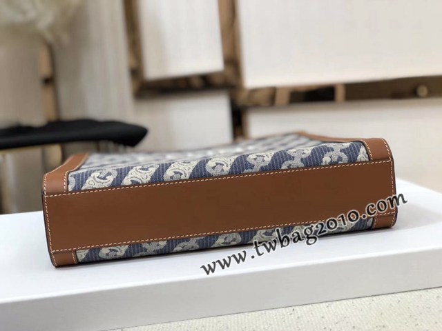 Celine專櫃2023新款單肩斜挎手拎托特包 192082 賽琳刺繡提花CABAS小號購物袋 sldj2212